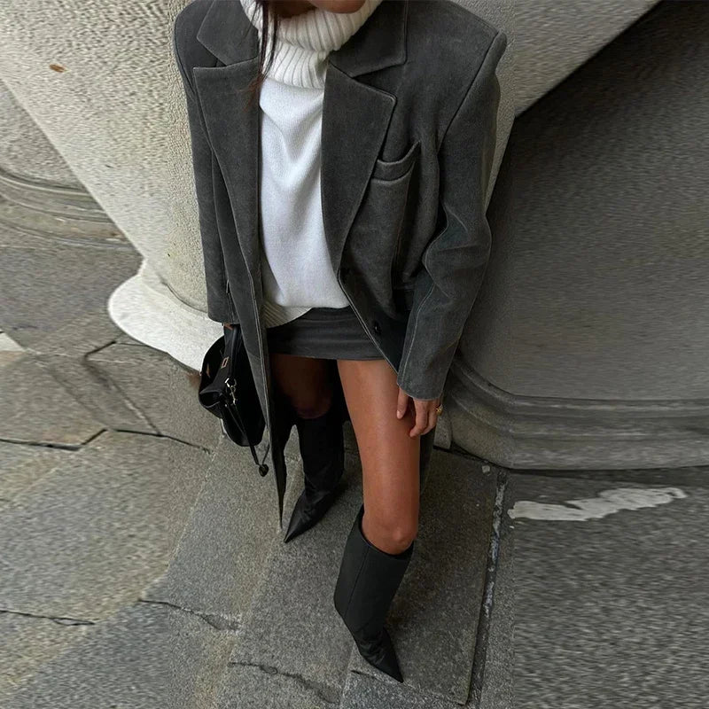 Distressed Faux Leather Single Breasted Maxi Trench Coat 4