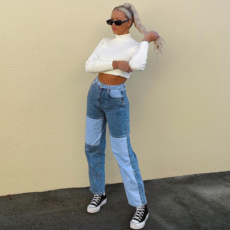 Patchwork Denim Jeans