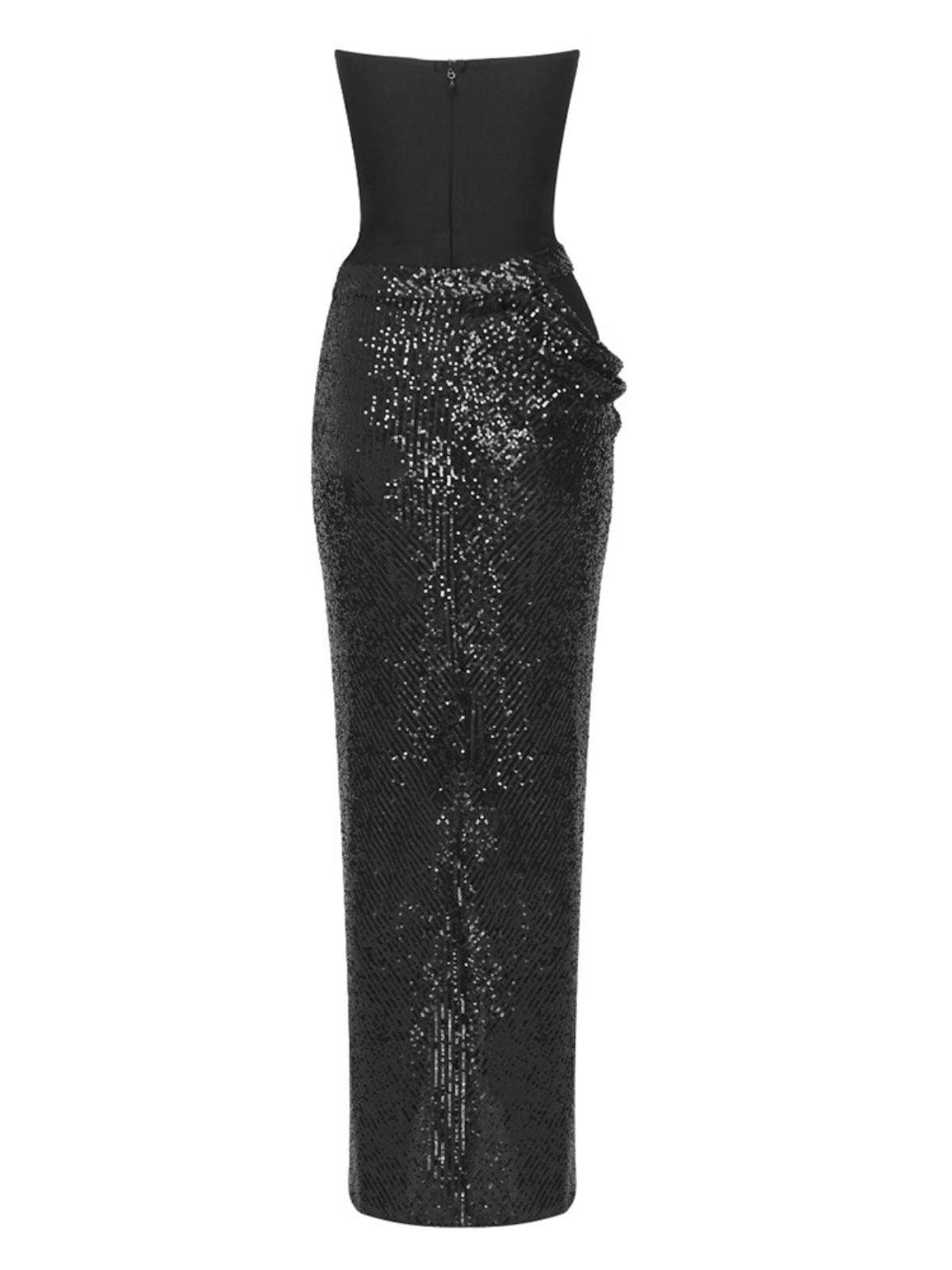 Sukie Strapless Sequin Maxi Dress 8