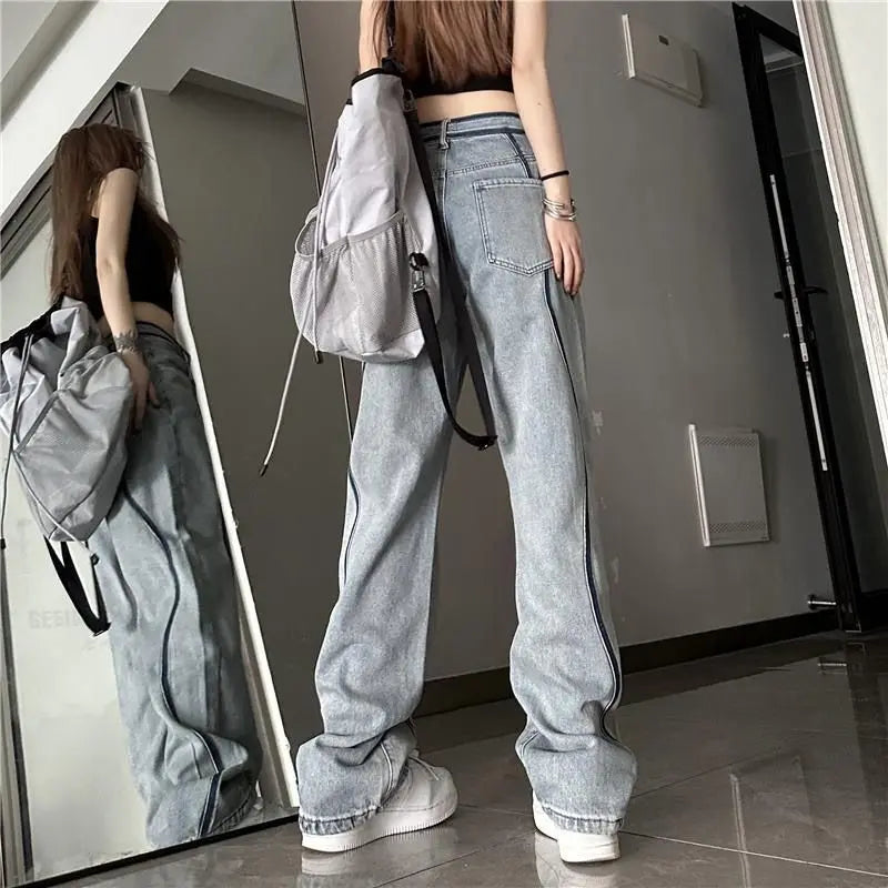 High-Waist Wide-Leg Denim Jeans