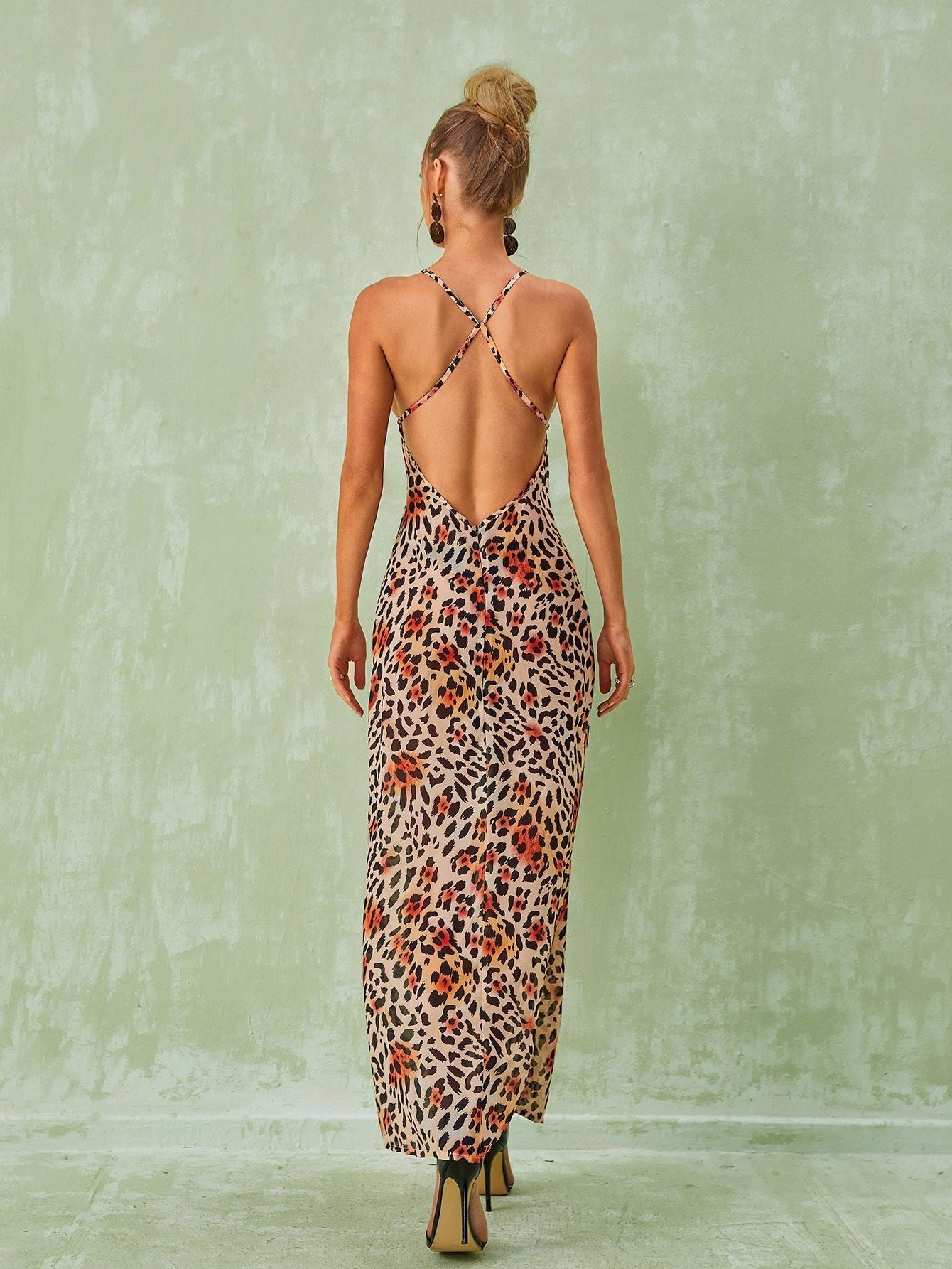 Svea Lace Leopard Printed Maxi Dress - View 2