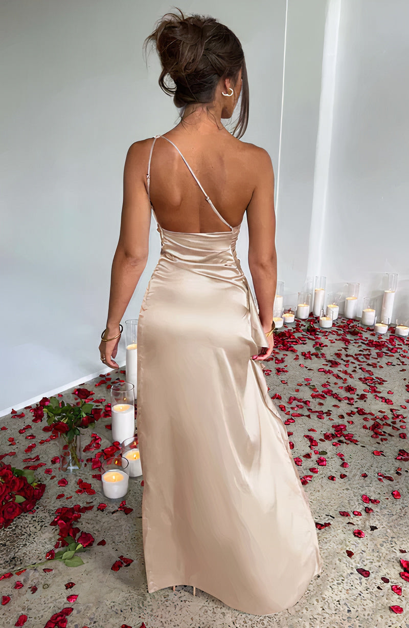 One Shoulder Ruched Cocktail Mini Dress