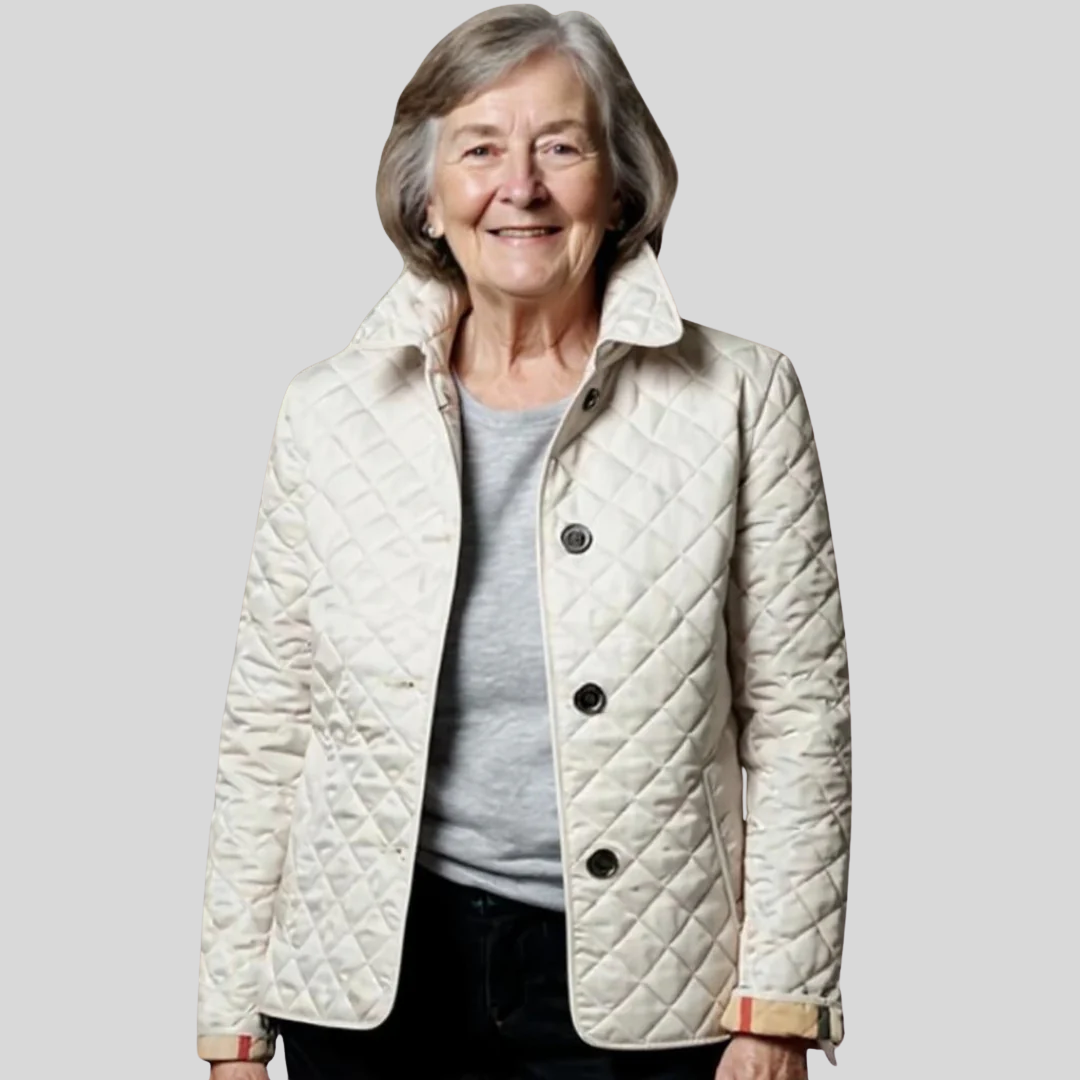 Stand Collar Quilted Button Front Jacket