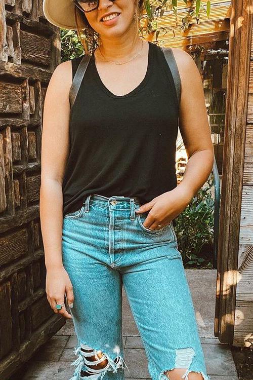 Solid U Neck Tank Top