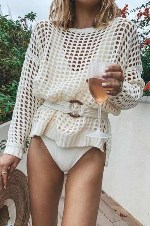 Knit Hollow Loose T Shirt