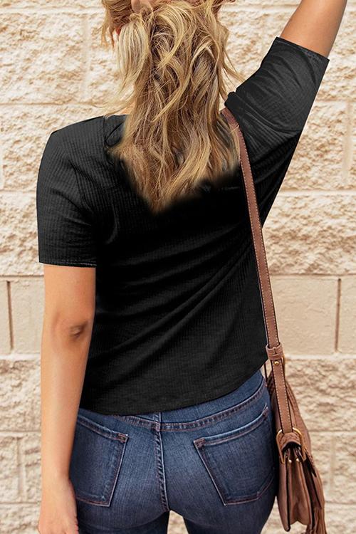 Button Short Sleeve T Shirt