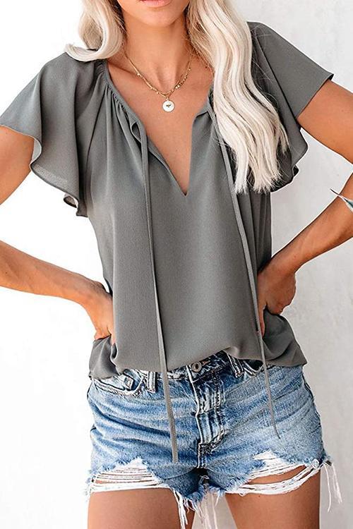 V Neck Loose Blouse