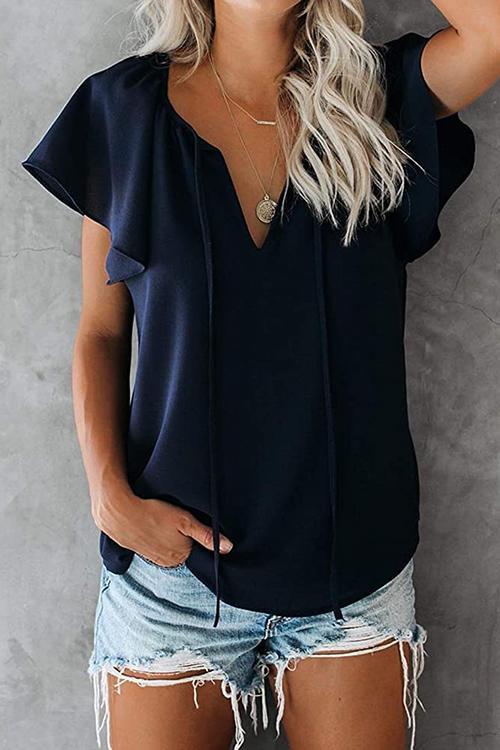 V Neck Loose Blouse
