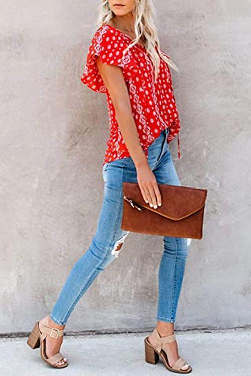 V Neck Loose Blouse