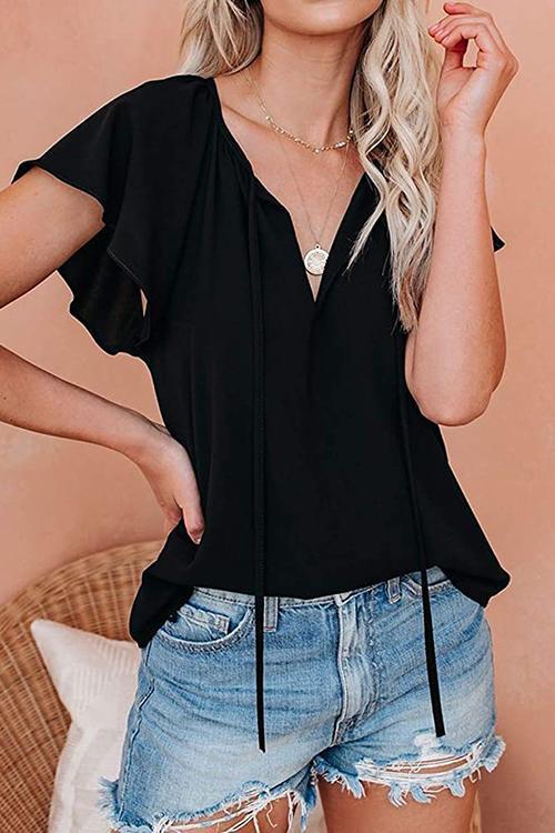 V Neck Loose Blouse
