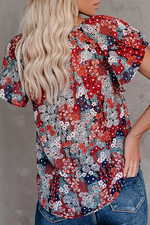 V Neck Loose Blouse