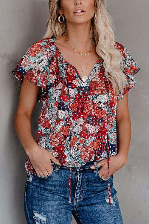 V Neck Loose Blouse
