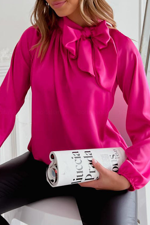 Tie Neck Long Sleeve Blouse