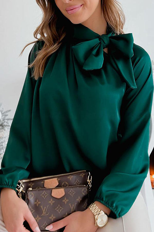 Tie Neck Long Sleeve Blouse