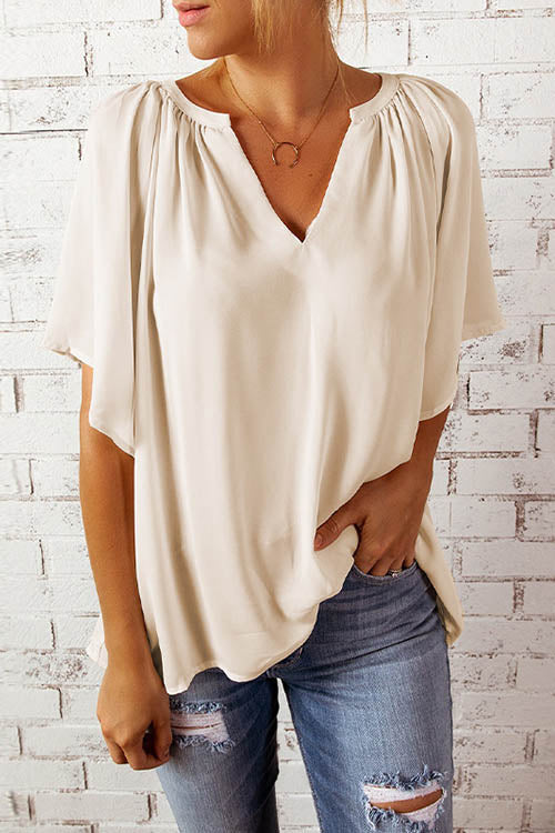 Oversized V Neck Blouse