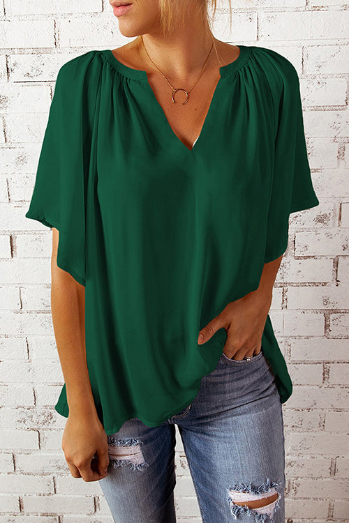 Oversized V Neck Blouse