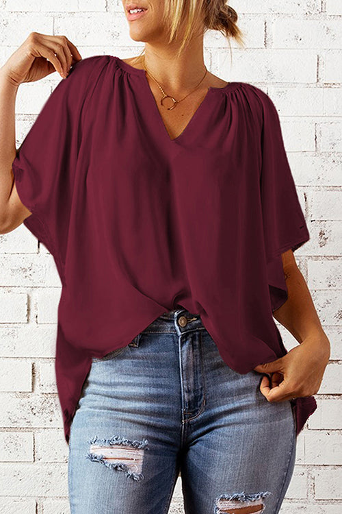 Oversized V Neck Blouse