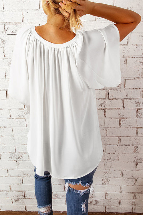 Oversized V Neck Blouse