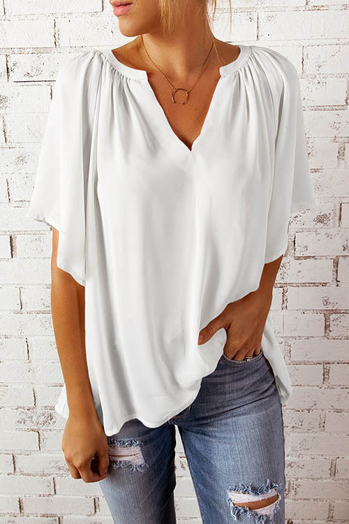 Oversized V Neck Blouse