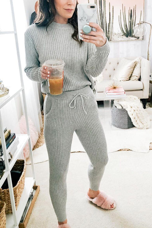 Boat Neck Long Sleeve Pants Sets