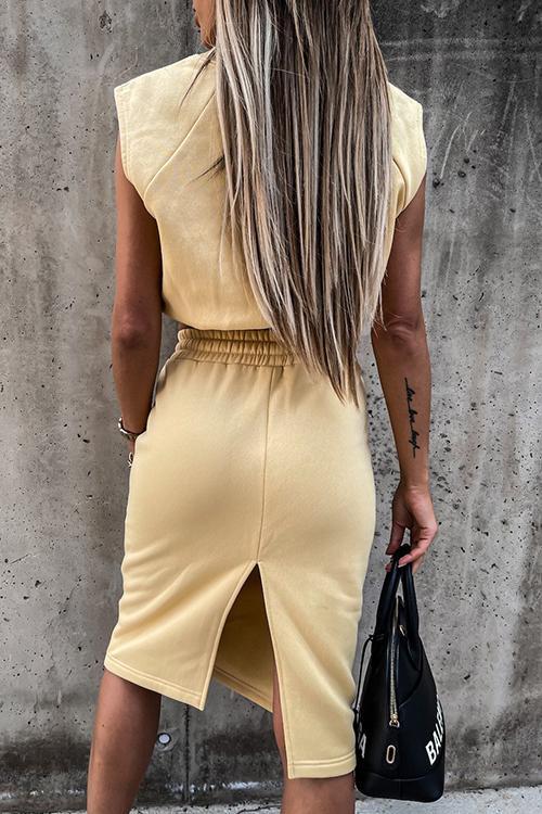 Drawstring Crop Skirt Set