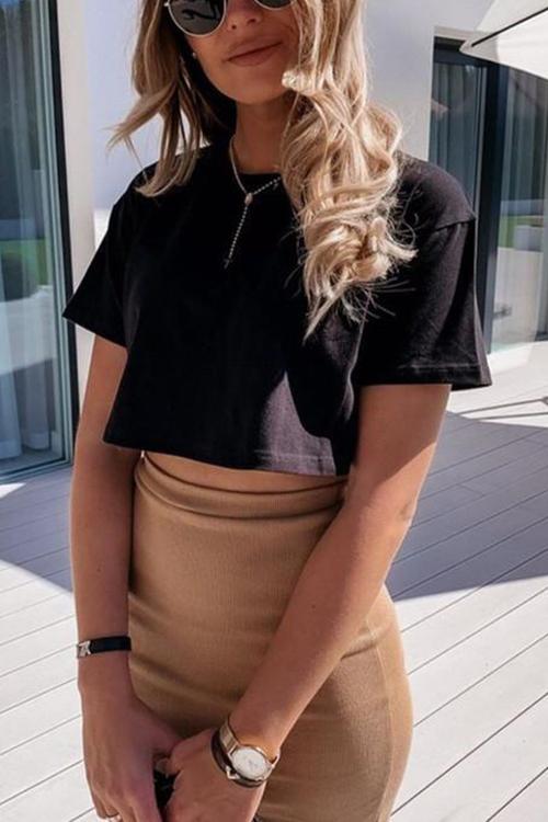 Short Sleeve T Shirt Bodycon Skirts Set