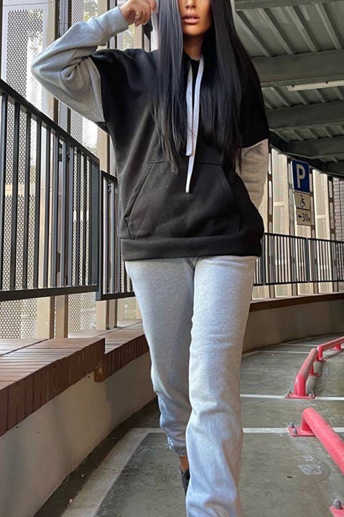 Color Block Hoodie & Sweatpants Set