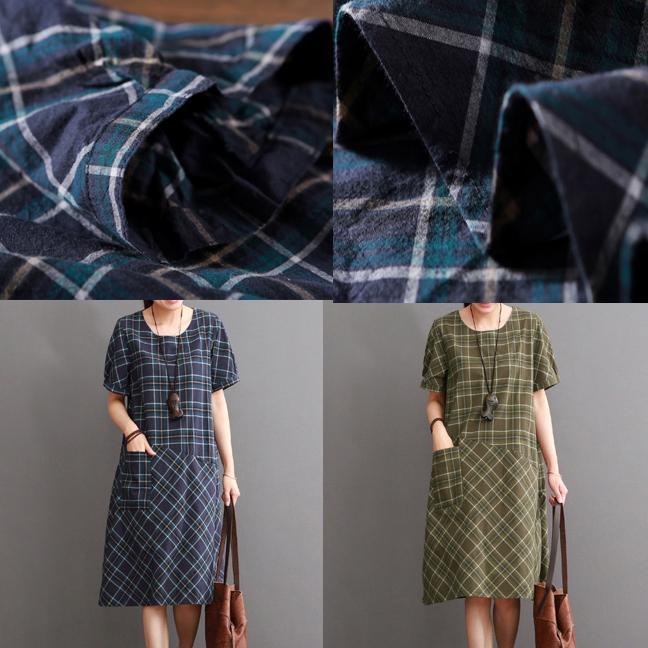 Tea green cotton dresses summer causal dress plus size sundresses