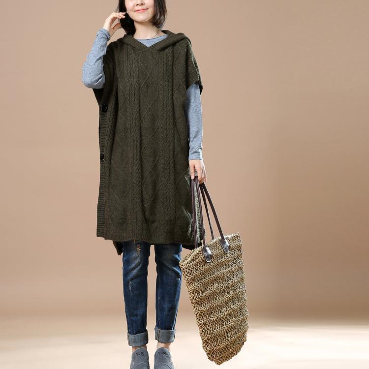 Tea green sweater plus size winter dresses hoodie