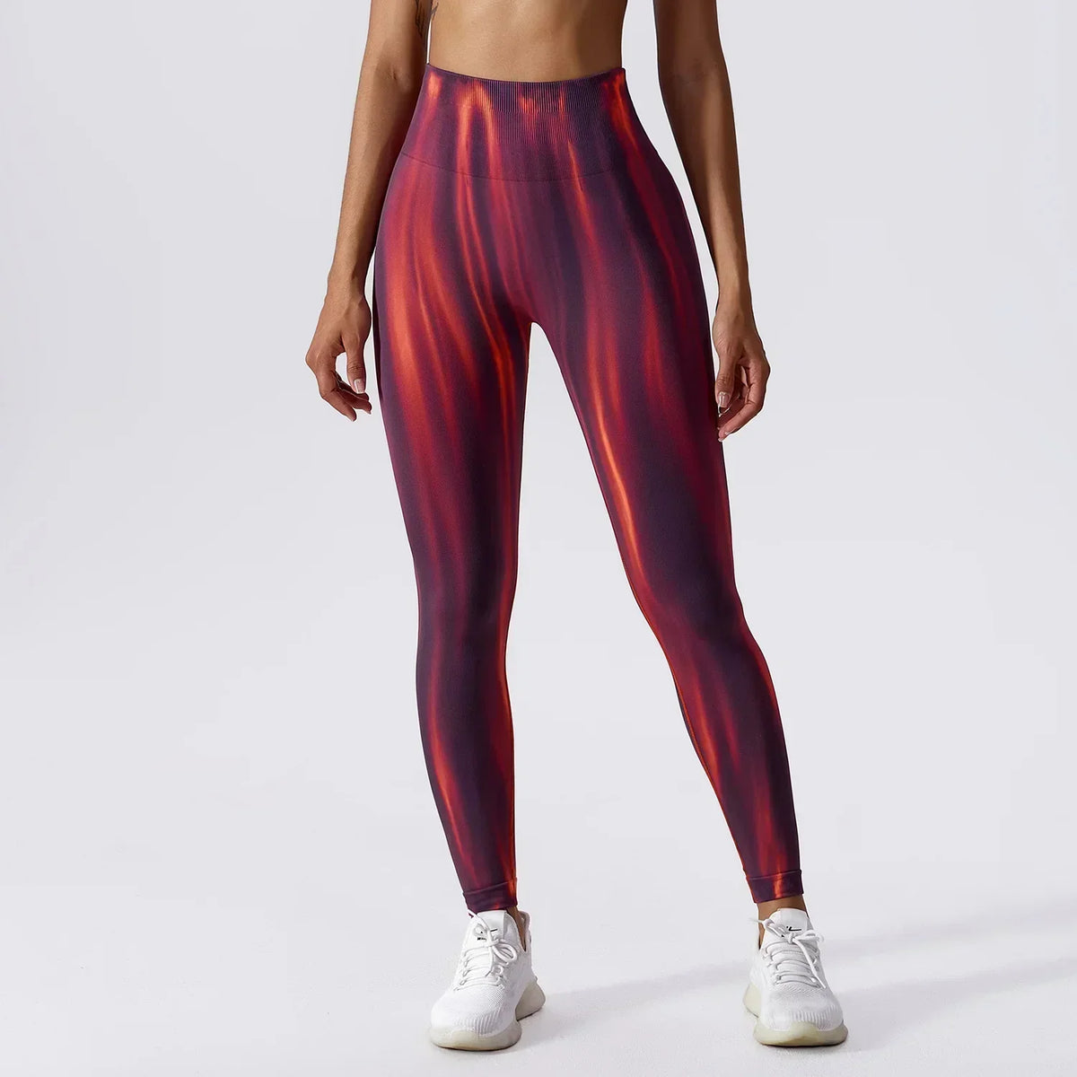 Tie Dye Stripe High Waist Scrunch Butt Yoga Leggings 6