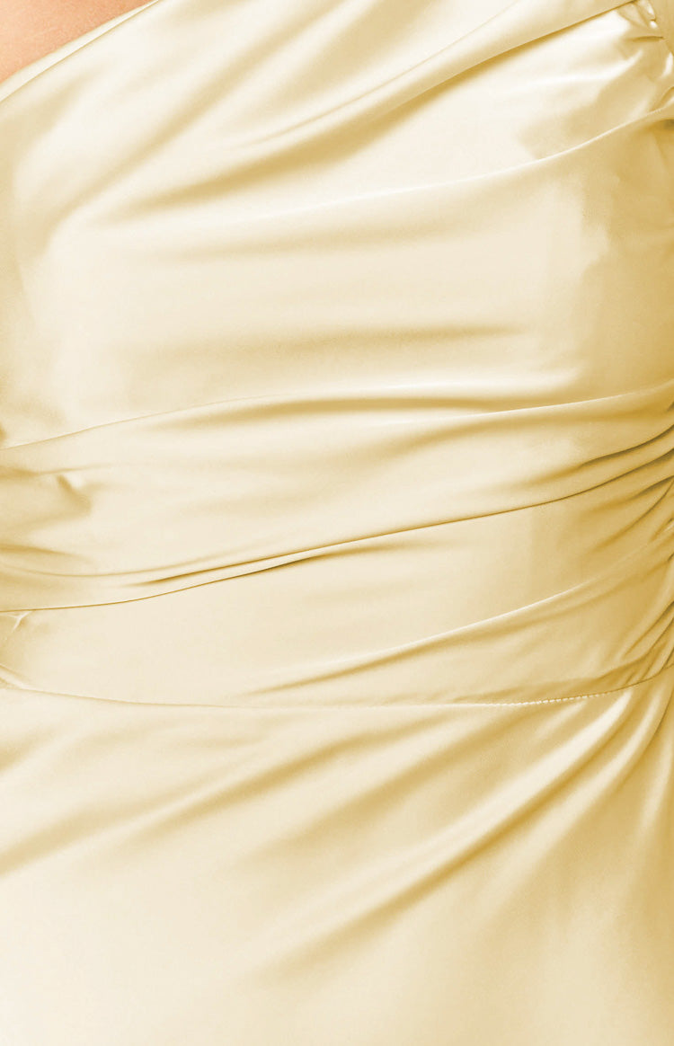 Satin Asymmetric One Shoulder Double Strap Ruched Formal Maxi Dress 6