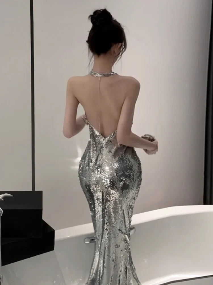 Backless Halter-Neck Dress