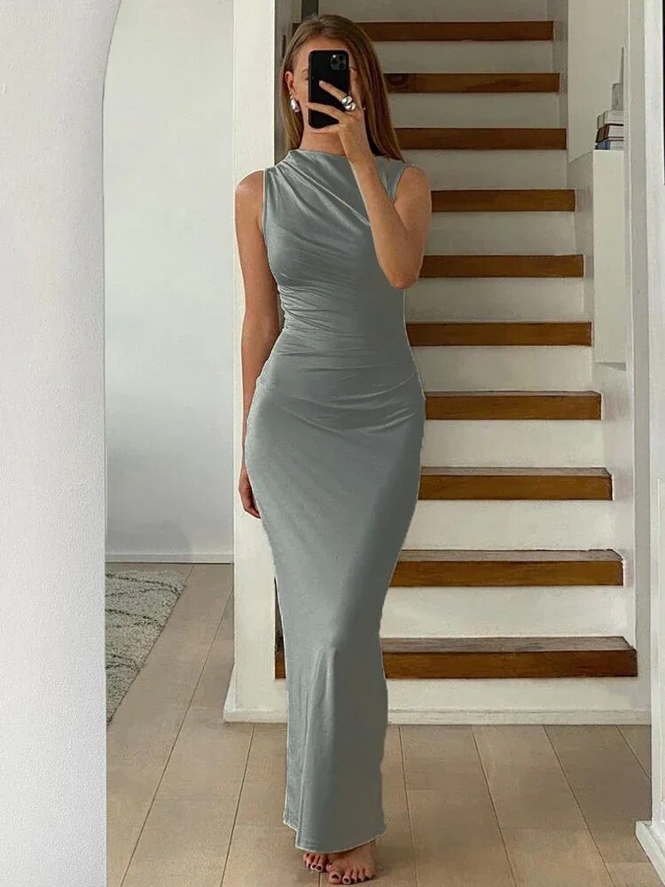 Ophelia Premium Pleated Maxi Dress Evening Wear Edit