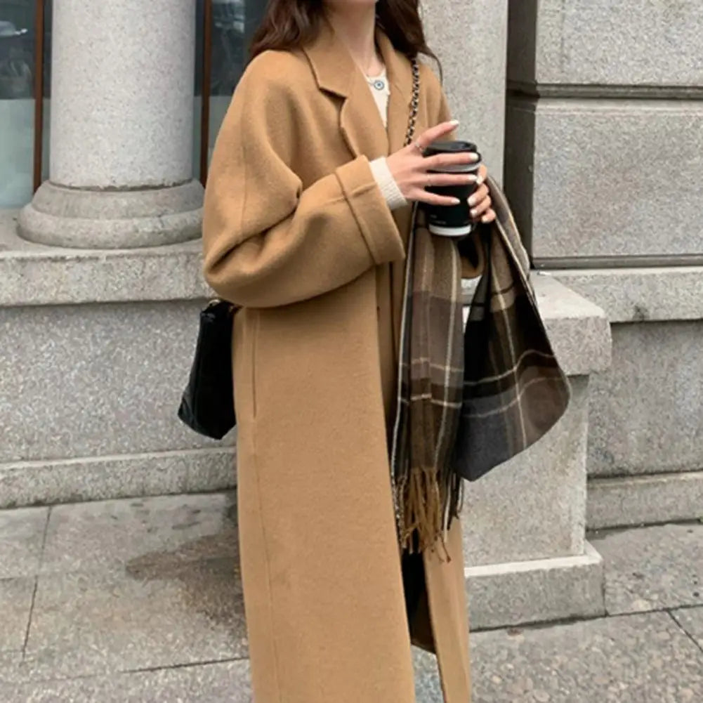 Woolen Notch Collar Overcoat