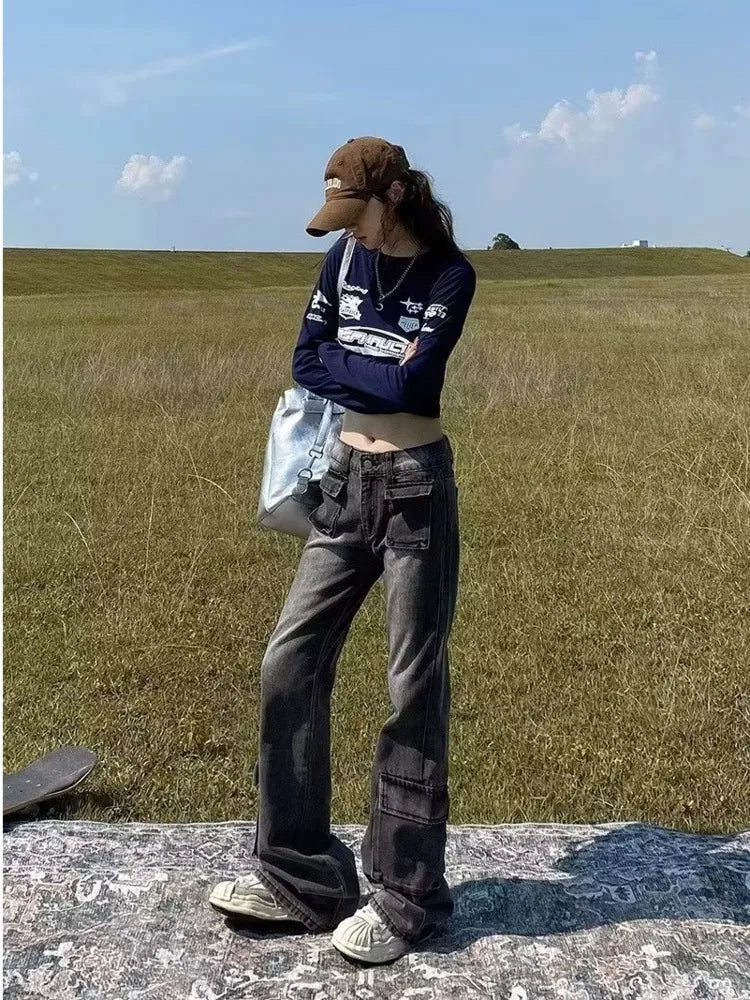 Loose Straight Leg Fashion Jeans