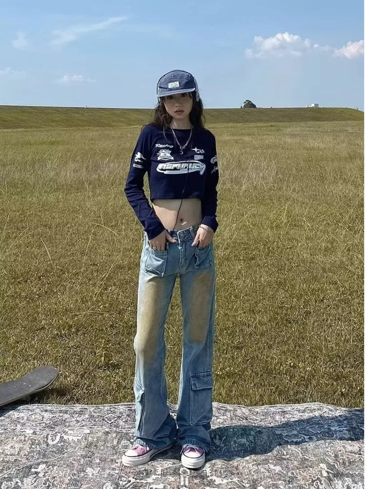 Loose Straight Leg Fashion Jeans