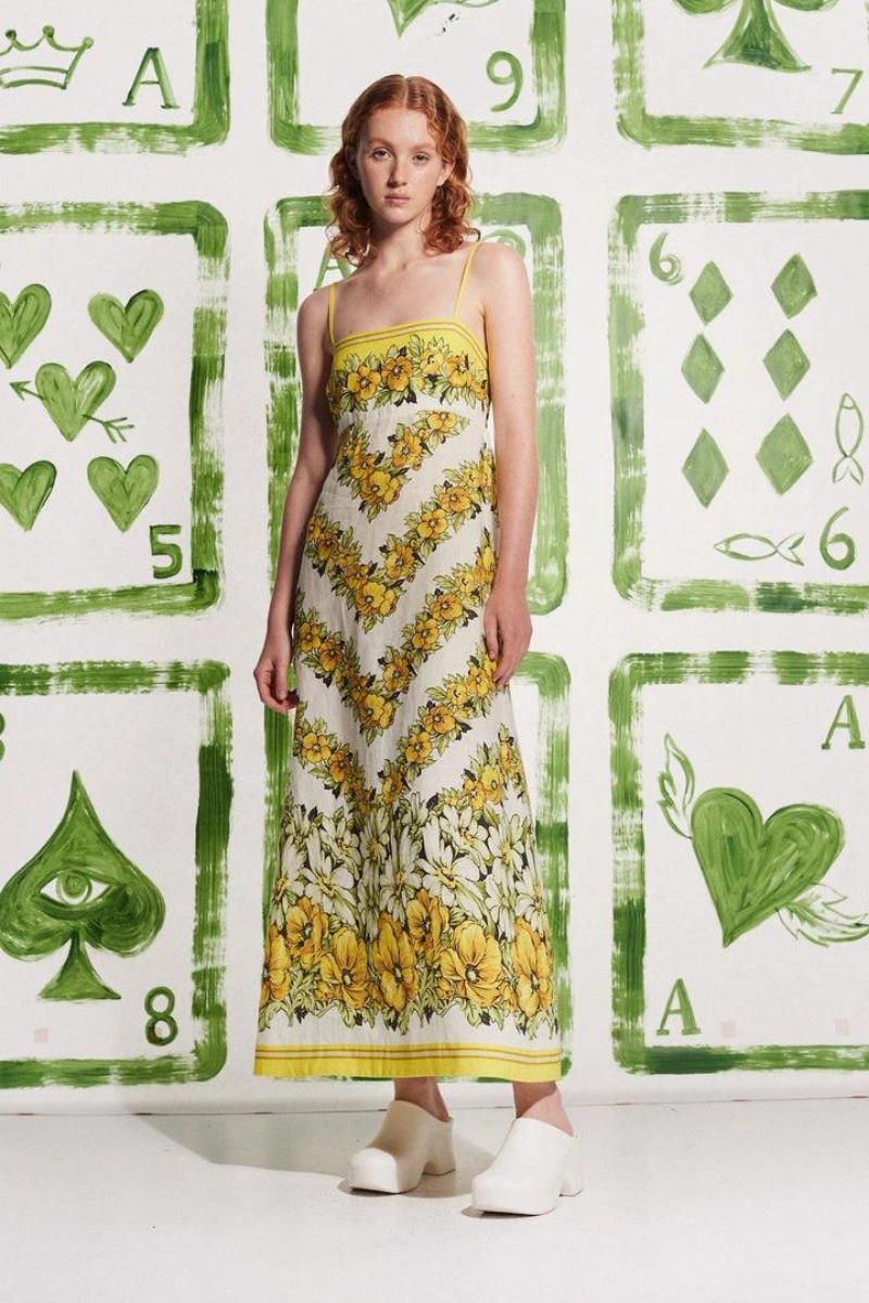 Floral Print Spaghetti Strap Side Pocket Straight Maxi Dress 4