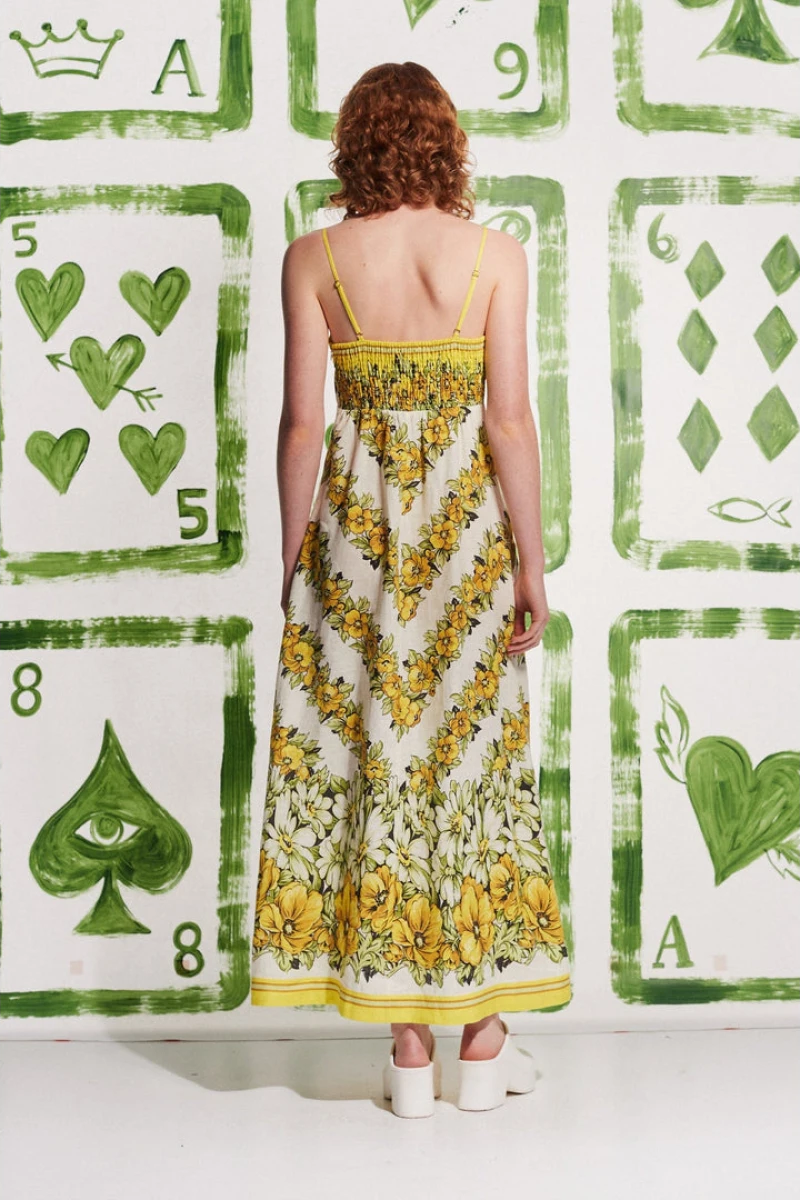 Floral Print Spaghetti Strap Side Pocket Straight Maxi Dress 2