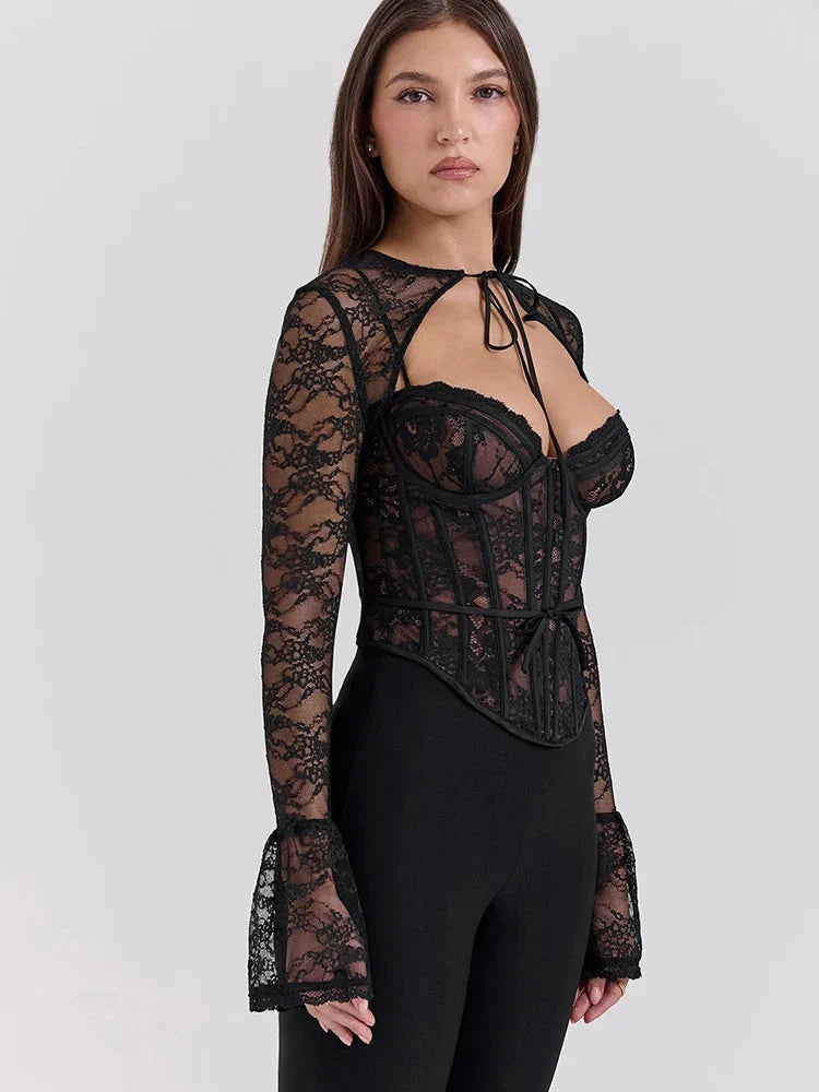 Lace Corset Bolero Two Piece Set