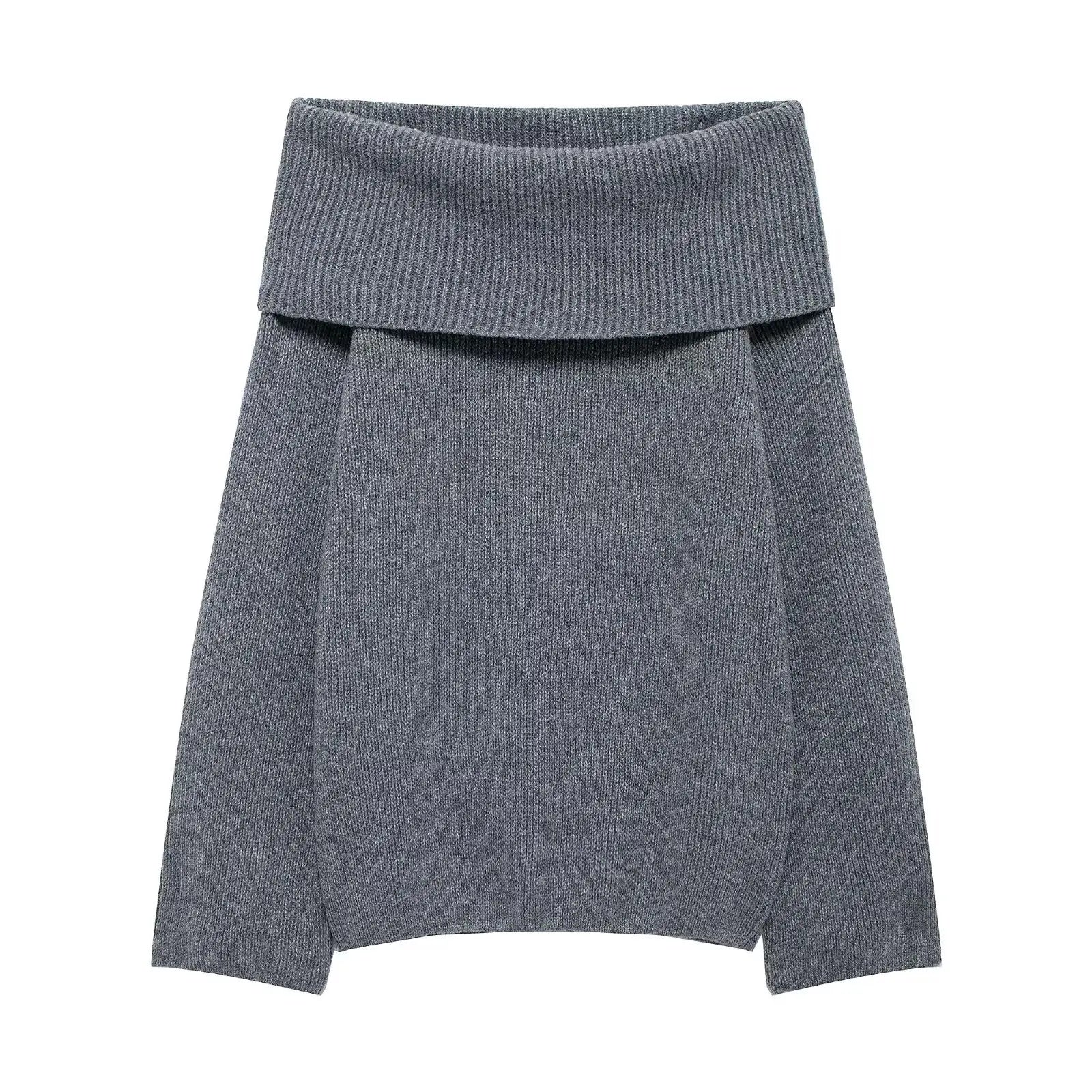 Casual Loose Fashionable Stylish Cozy Long Sleeve Solid Polo Collar Knitted Pullover Sweater