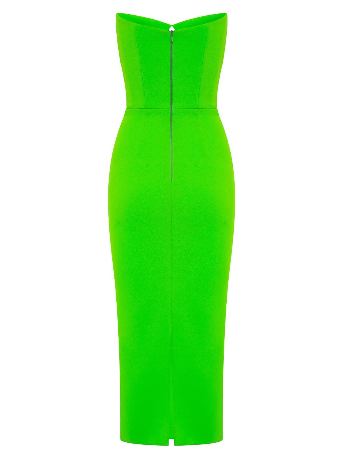 Uma Strapless Cutout Bandage Dress In Green