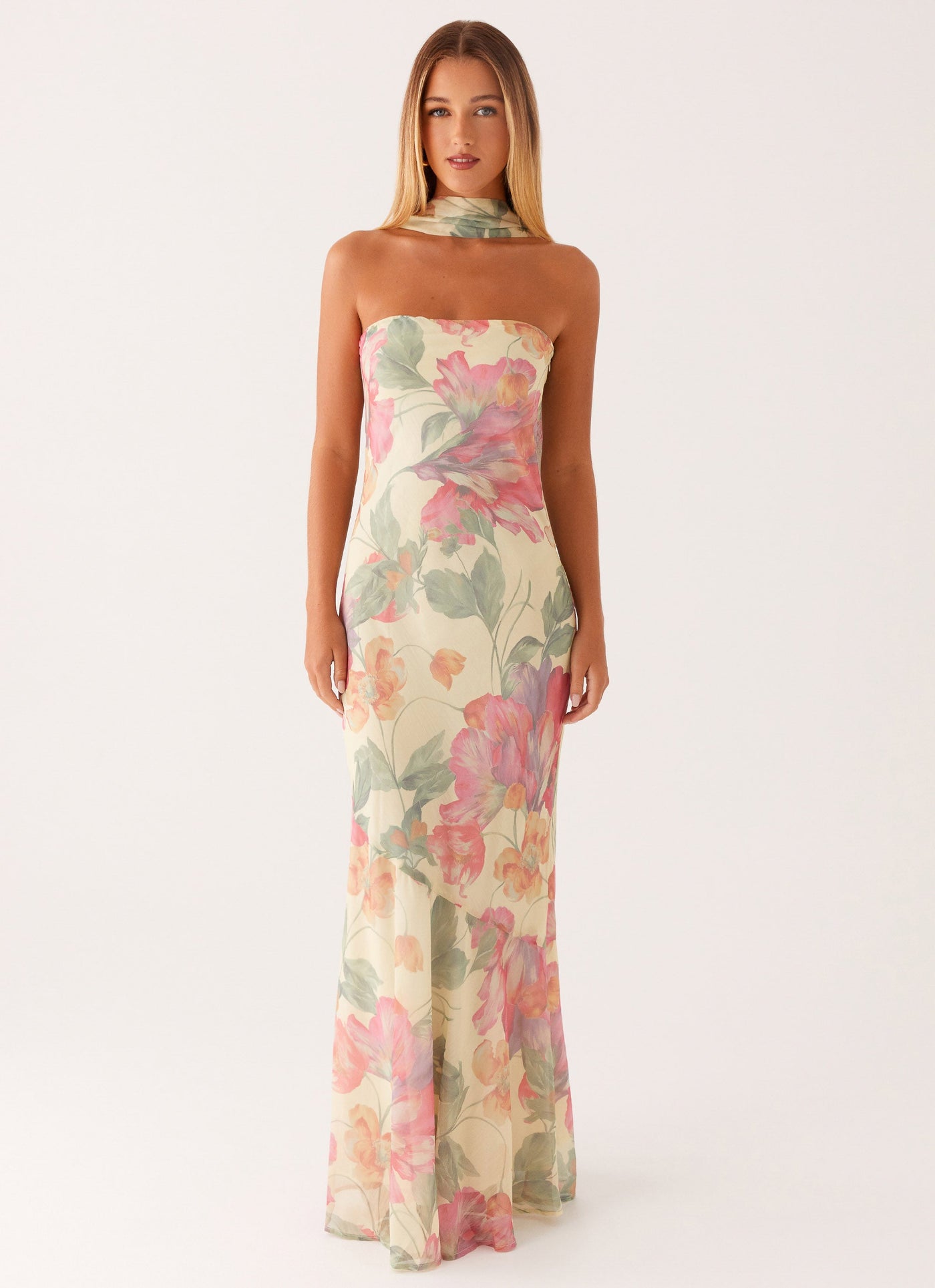 Floral Strapless Mermaid Maxi Dress 2