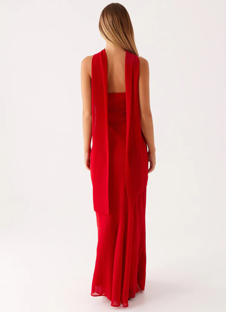 Strapless Choker Neck Wrap Mermaid Trumpet Maxi Gown
