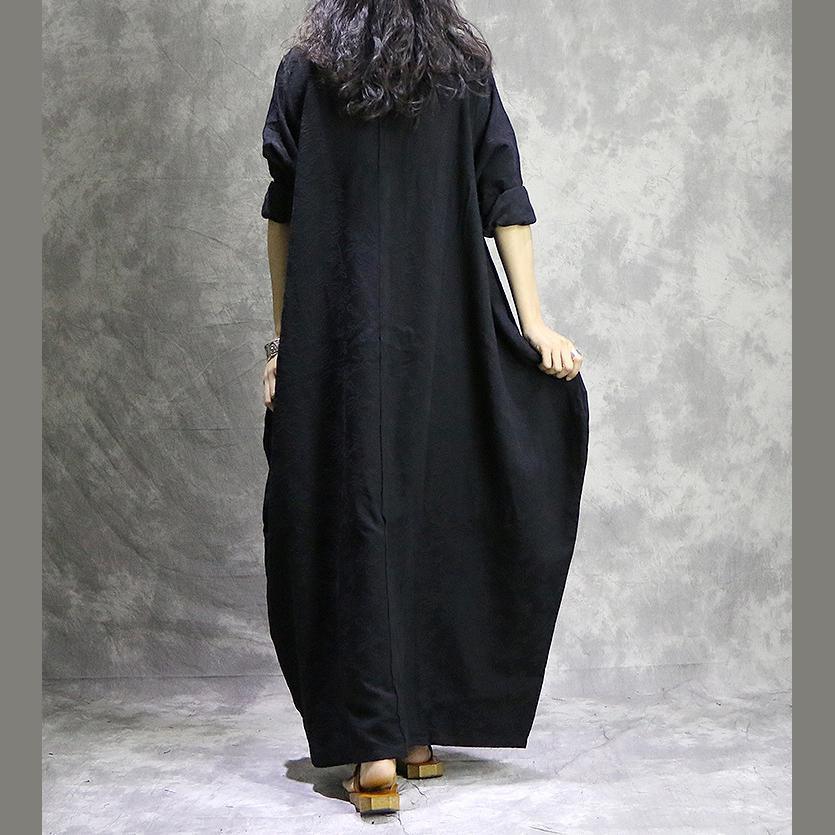 Unique jacquard cotton Soft Surroundings Fashion Wardrobes black loose Dress spring