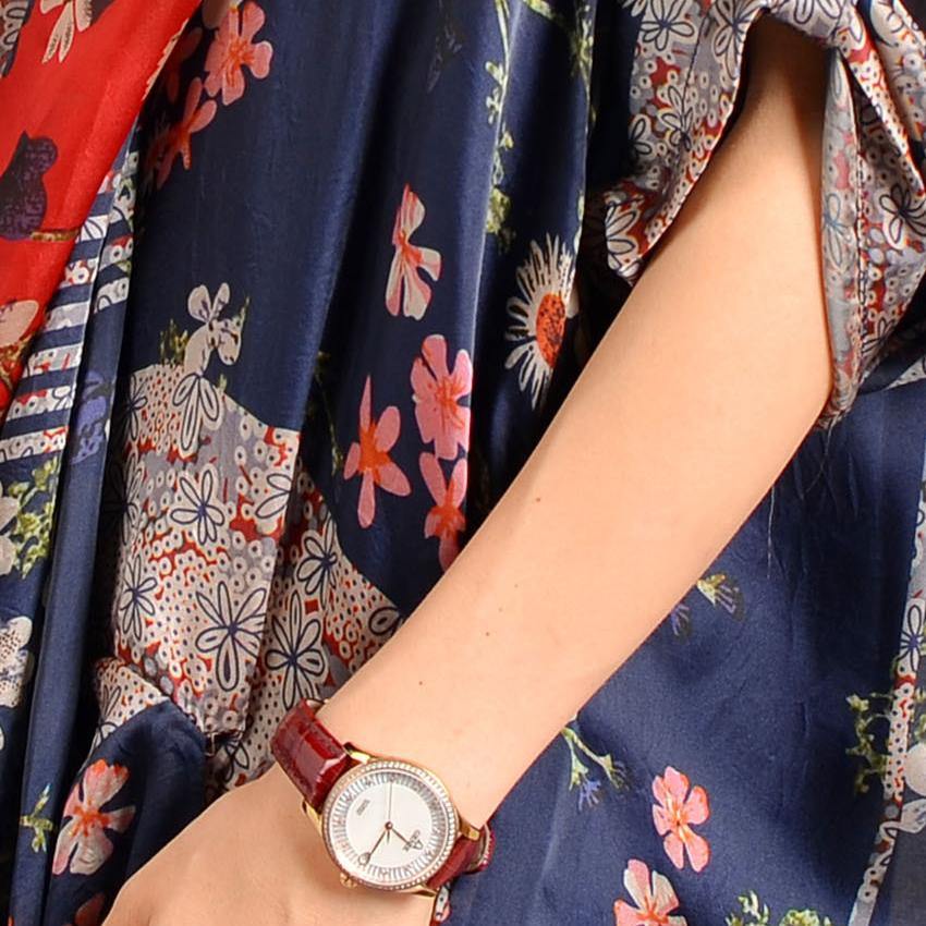 Unique Red Print Silk Blend Robes V Neck Robes Maxi Dress