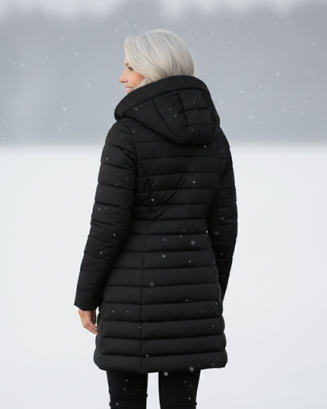 Hooded Faux Fur Lined Quilted Longline Puffer Coat