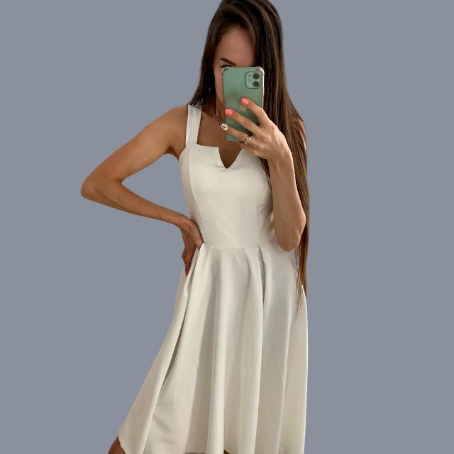 Sleeveless Sweetheart Wide Strap A-Line Midi Cocktail Dress