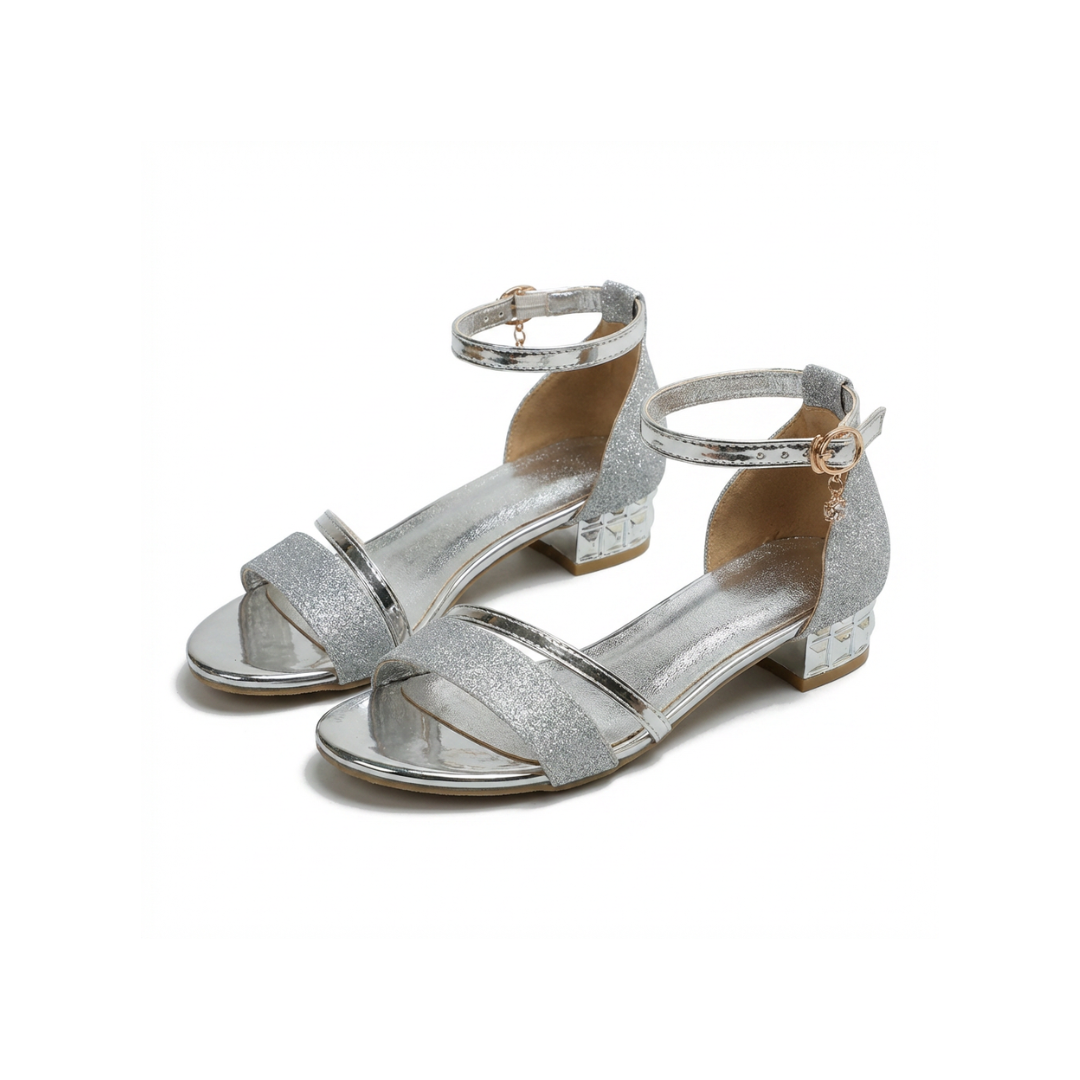 Open Toe Ankle Strap Block Heel Sandals