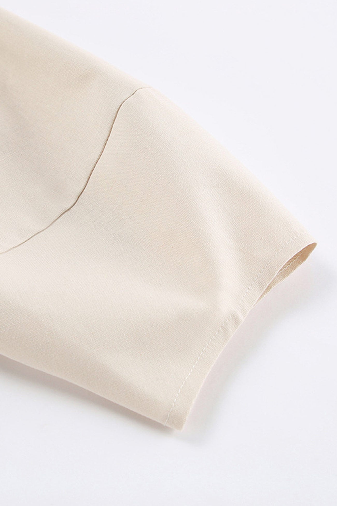 V Neck Single breasted Cotton Linen A line Dress