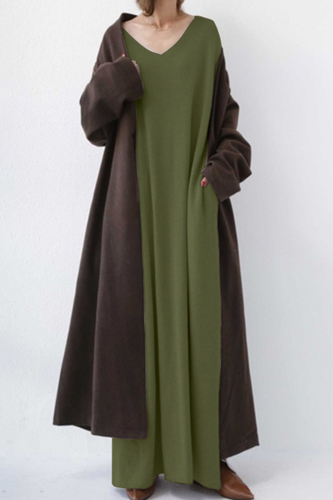 Elsa V Neck Sweatshirt Classic Dress for Everyday Wear Boutique Fashion Style